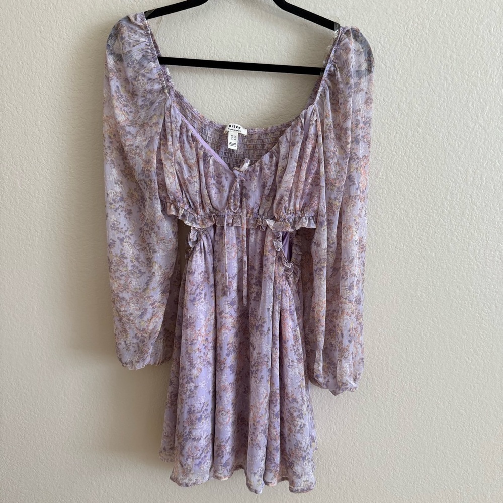 Privy Purple Floral Mini Dress Size M